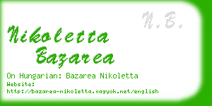 nikoletta bazarea business card